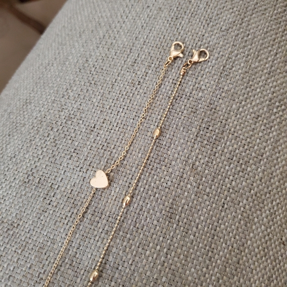 2 Strand Choker Heart Pendant Necklace - Picture 2 of 4